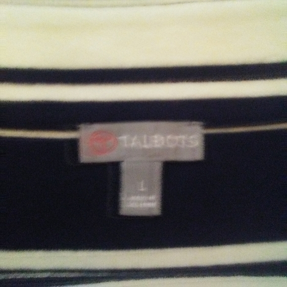 TALBOTS Striped Pullover Top with Side LARGE - Picture 3 of 8